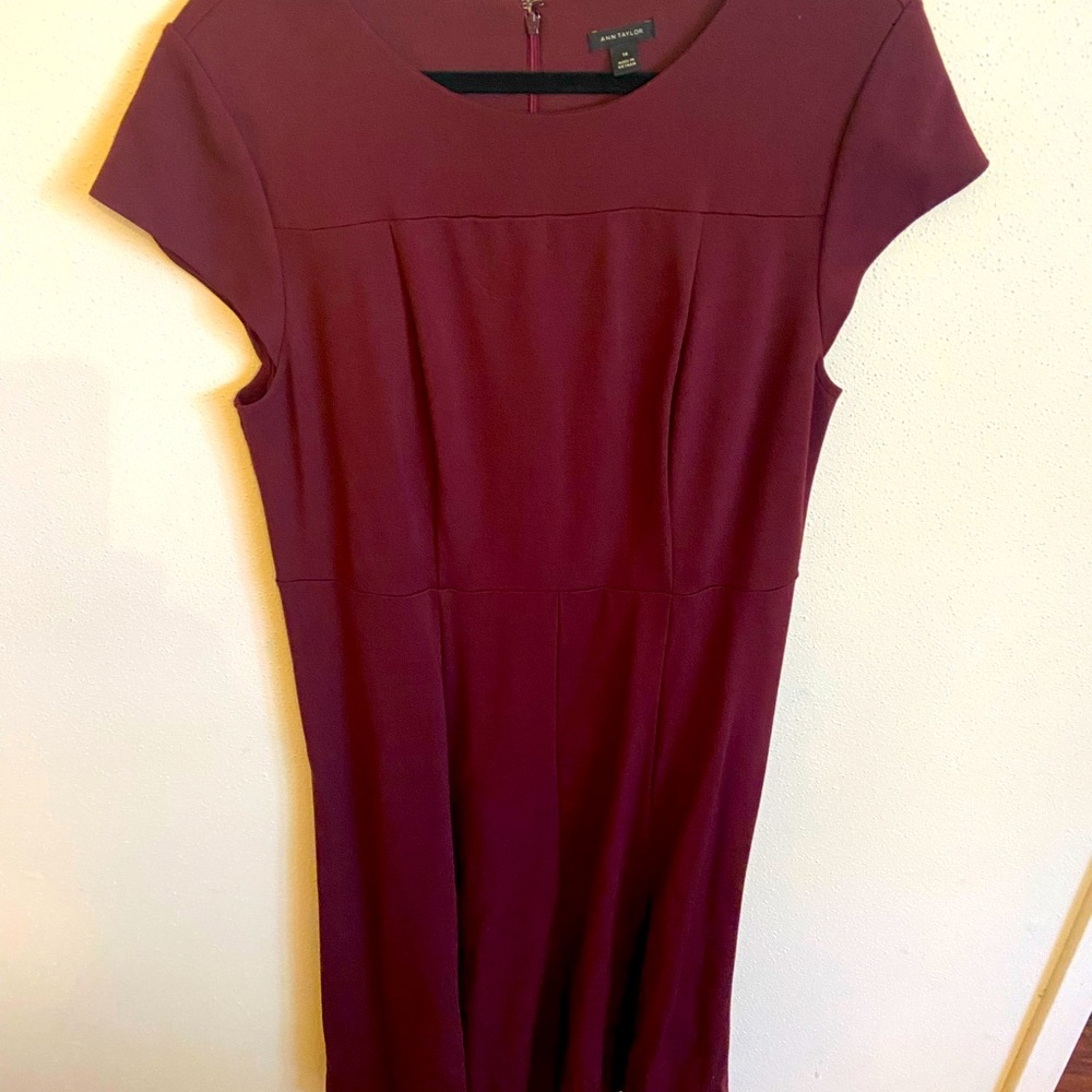 Burgundy Ann Taylor A-line dress